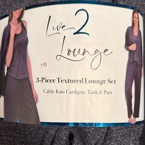 Live 2 Lounge Women's 3-Piece Textured Lounge Set - Gray